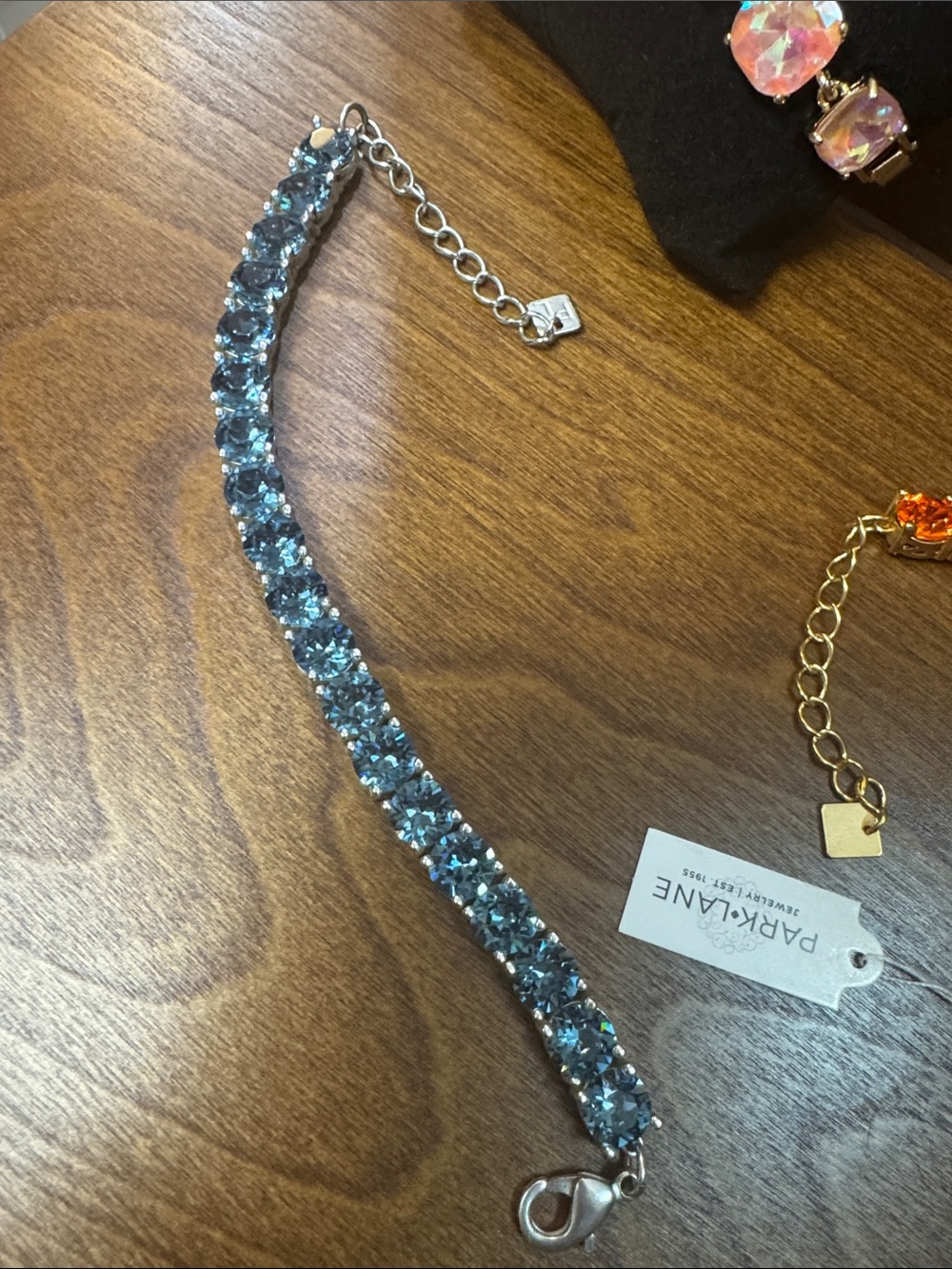 Park Lane Light Blue & Silver Crystal Tennis Bracelet